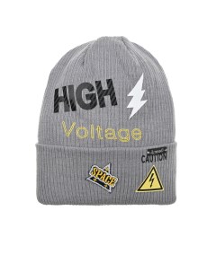 Серая шапка с принтом High voltage детская Il trenino