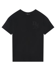 Черная футболка с вышитым лого детская Dan maralex