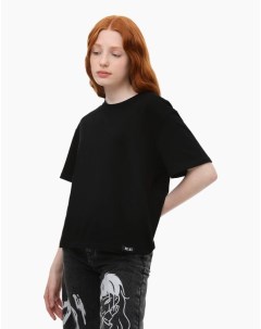 Чёрная базовая футболка Comfort для девочки Gloria jeans