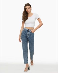 Джинсы New Mom Fit с высокой талией медиум лайт айс Gloria jeans