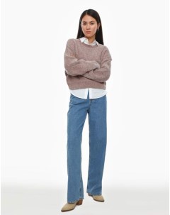 Бежевый укороченный джемпер oversize Gloria jeans