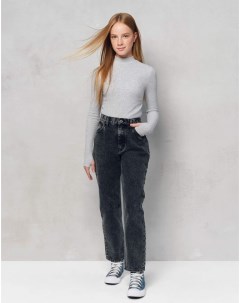 Тёмно серые джинсы Slim Tapered с эффектом варки для девочки Gloria jeans