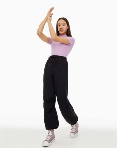 Чёрные спортивные брюки трансформеры Parachute для девочки Gloria jeans