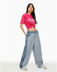 Джинсы Baggy Straight колор блок Gloria jeans