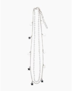 Серебристое ожерелье с подвесками Gloria jeans