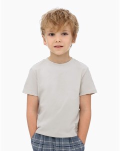 Светло бежевая футболка с нашивкой для мальчика Gloria jeans