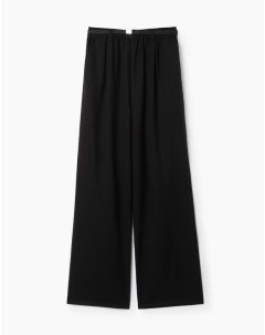 Чёрные брюки Long leg с поясом для девочки Gloria jeans