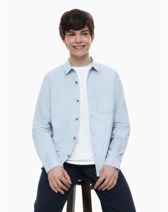 Голубая рубашка с карманом для мальчика Gloria jeans