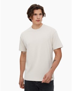 Светло бежевая базовая футболка Comfort из плотного трикотажа Gloria jeans