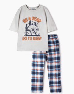 Пижама с принтом Медведь для мальчика Gloria jeans