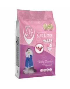 Baby Powder наполнитель для кошек 100 натуральный комкующийся без пыли с ароматом детской присыпки 1 Van cat