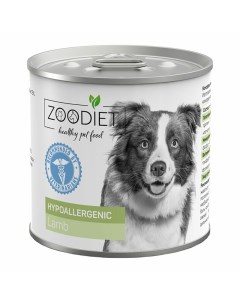 Hypoallergenic влажный корм для собак склонных к аллергии с ягненком в консервах 240 г Zoodiet