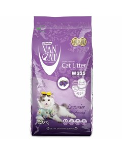 Lavender наполнитель для кошек 100 натуральный комкующийся без пыли с ароматом лаванды 20 кг Van cat