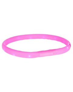 Светящийся ошейник для собак с USB L XL 70 см ф18 мм розовое Trixie