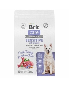 Сare Dog Adult Sensitive Healthy Digestion сухой корм для собак с индейкой и ягнёнком 3 кг Brit*