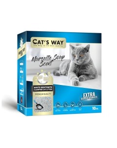 Box White Cat Litter With Marseille Soap наполнитель комкующийся для кошачьего туалета с ароматом ма Cats way