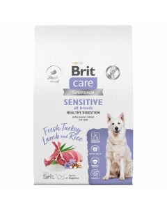Сare Dog Adult Sensitive Healthy Digestion сухой корм для собак с индейкой и ягнёнком 12 кг Brit*