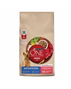 Adult сухой корм для взрослых собак мелких пород с говядиной и рисом 7 кг Purina one