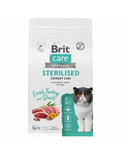 Сare Cat Sterilised Urinary Care сухой корм для стерилизованных кошек с индейкой и уткой 1 5 кг Brit*