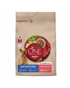 Adult сухой корм для взрослых собак мелких пород с говядиной и рисом 3 кг Purina one