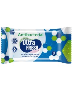 Салфетки влажные Antibacterial 15 шт Ultra fresh