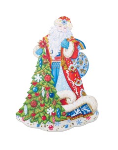Ккрашение новогоднее Дед Мороз 40х29 см картон Нет марки
