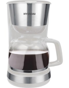 Кофеварка капельная HYD 1214 1000Вт белый серебристый Hyundai