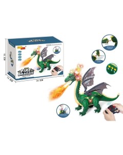 Динозавр на РУ свет звук пар с яйцами 3 шт в коробке ходит машет крыльями и хвостом зеленый 66153 Carnival trading
