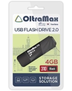 Накопитель USB 2 0 4GB OM 4GB 310 Black 310 чёрный Oltramax