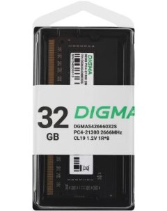 Память DDR4 32Gb 2666MHz DGMAS42666032S RTL PC4 21300 CL19 SO DIMM 260 pin 1 2В single rank Ret Digma