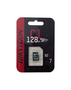 Карта памяти microSDXC 128Gb Class10 HS TF C1 STD adapter Hikvision