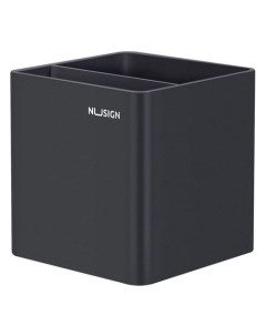 Подставка Nusign NS011Black для письменных принадлежностей 84х84х86 пластик черный 48 шт кор Deli