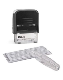 Самонаборный штамп автоматический Printer C20 Set оттиск 38 х 14 мм шрифт 3 1 мм прямоугольный синий Colop