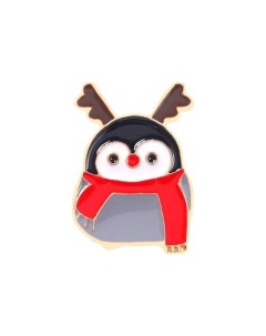 Металлический значок Новогодний пингвин Krumpy socks