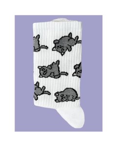 Носки TxT Ленивый Котик 40 45 белый Krumpy socks