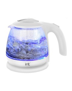 Чайник электрический IR 1116 белый 1 л 1500 Вт скрытый нагревательный элемент стекло Irit