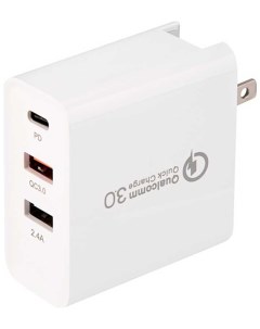 Сетевое зарядное устройство для iPhone iPad 2xUSB USB Type С переходник адаптер 48W белое Rexant