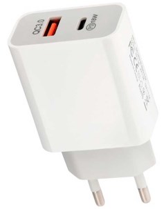 Сетевое зарядное устройство USB A USB C адаптер 18W белое Rexant