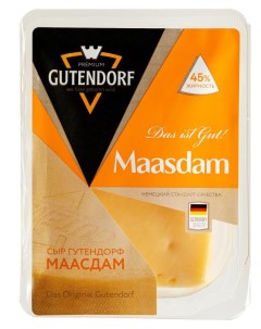 Сыр полутвердый Маасдам 45 БЗМЖ 180 г Gutendorf