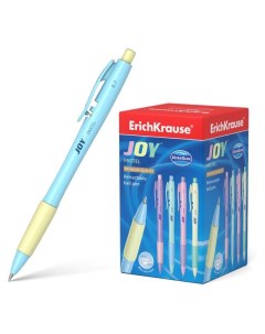 Ручка шариковая автоматическая Joy Matic Grip Pastel Ultra Glide Technology синяя 1 шт Erich krause