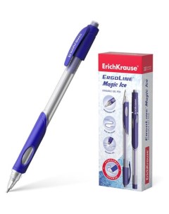 Ручка гелевая сo стираемыми чернилами ErgoLine Magic Ice Stick 0 5 синяя 1 шт Erich krause