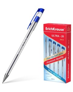 Ручка шариковая Ultra 20 Stick Classic синяя 1 шт Erich krause