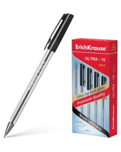 Ручка шариковая Ultra 10 Stick Classic черная 1 шт Erich krause