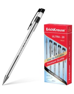 Ручка шариковая Ultra 20 Stick Classic черная 1 шт Erich krause