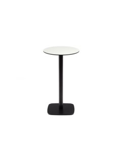 Dina высокий круглый садовый стол белый с черной металлической основой O 60x96 см La forma (ex julia grup)