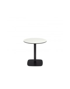 Dina Садовый круглый стол белый на черном металлическом основании O 68x70 La forma (ex julia grup)