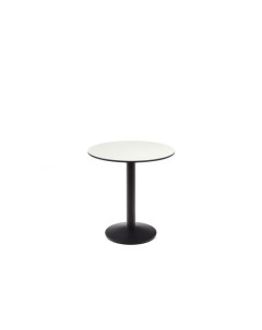 Esilda Садовый круглый стол белый на черном металлическом основании O 70x70 La forma (ex julia grup)