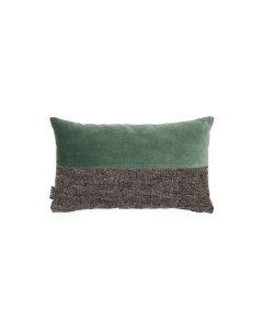 Mikayla Чехол на подушку из льна хлопка и черного и зеленого бархата 30 x 50 см La forma (ex julia grup)