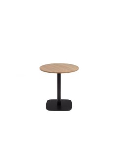 Dina Круглый стол из меламина с натуральной отделкой и черной металлической ножкой O 68x70 с La forma (ex julia grup)