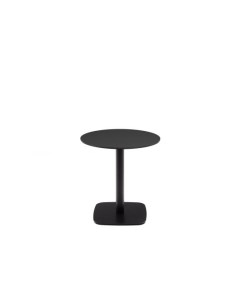 Dina Садовый круглый стол черный на черном металлическом основании O 68x70 La forma (ex julia grup)